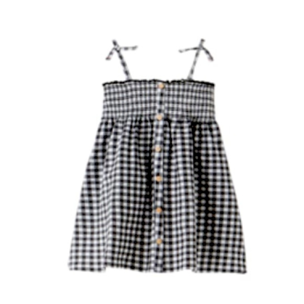 Zara Beautiful plaid black and white strapped dress for baby girl